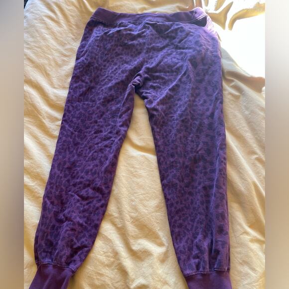 Current/Elliott Purple Cheetah 100% Cotton Jogger Sweats Y2K Size 2 Sm/Med - Picture 11 of 12